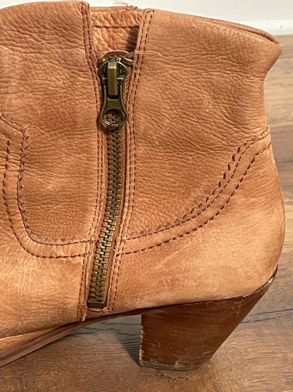 Sam Edelman Louie Tan Leather Fringe Ankle Boots Size 11 M - Picture 7 of 13